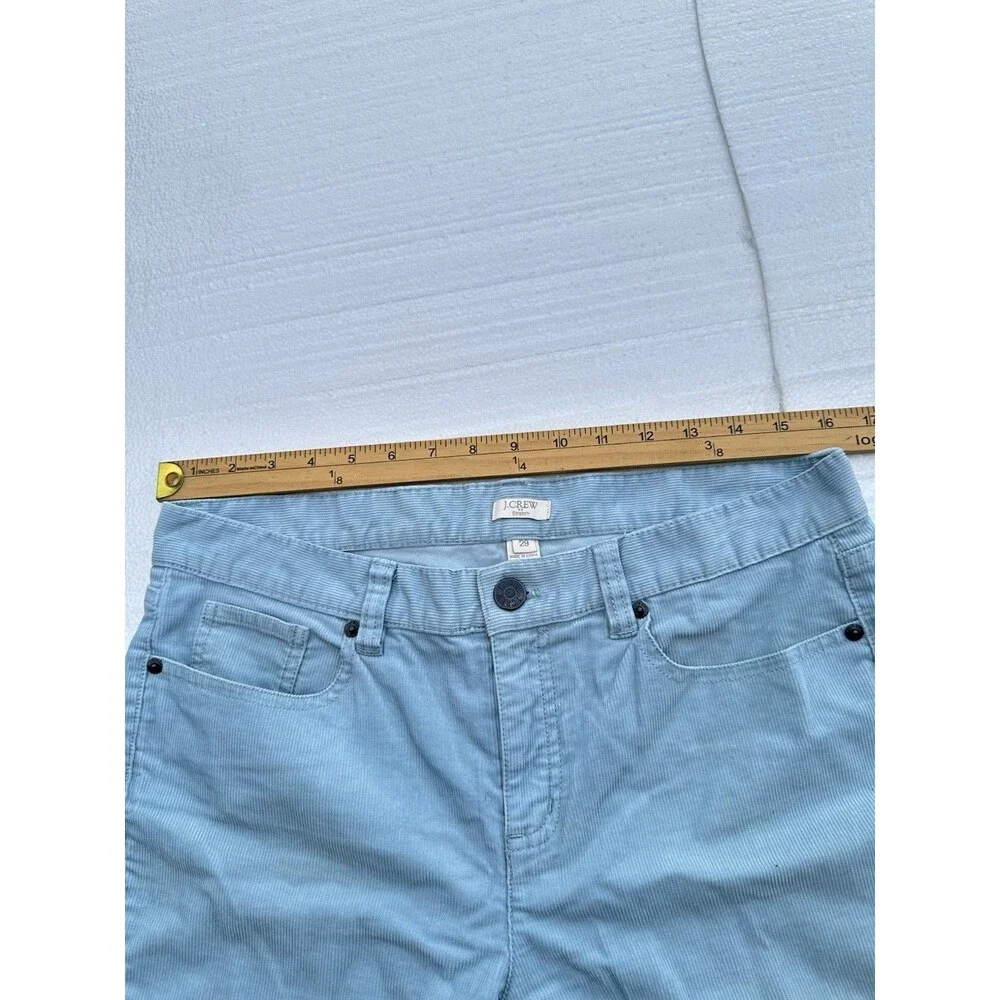 J. Crew Toothpick Corduroy Pants Size 29 Light Blue Mid Rise Skinny Stretch